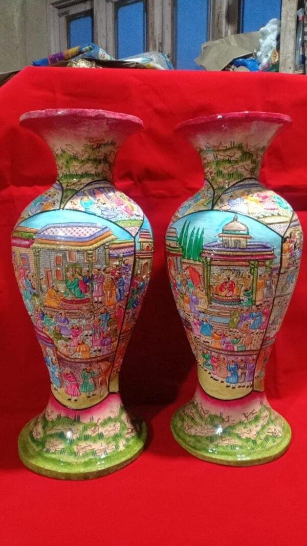Kashmir Papier Mache Flower Vases - Image 5