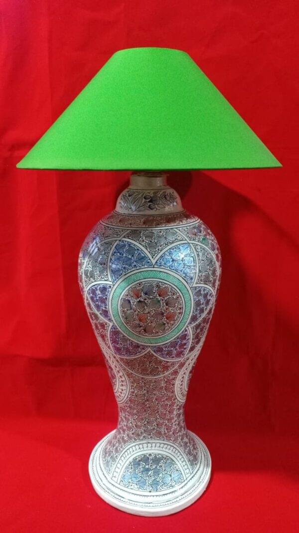 Kashmir Papier Mache Bedside Lamp with Shade
